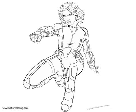 Marvel Superhero Black Widow Coloring Pages Free Printable Coloring Pages