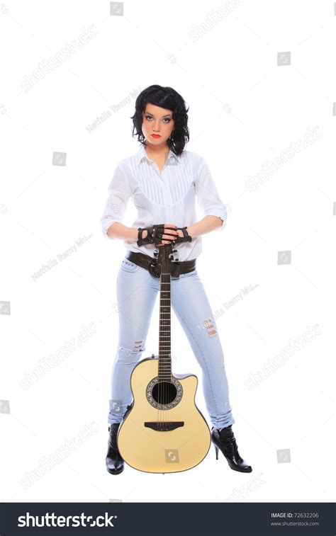 Sexy Young Woman Guitar Stock Photo 72632206 Shutterstock