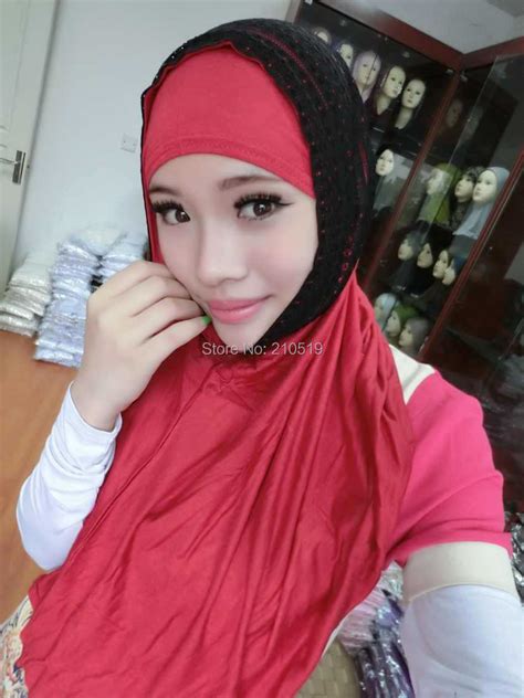 Yl009 Assorted Colors 2pcs Hijab Lace Islamic Headwear Muslim Hijab In Women S Scarves From