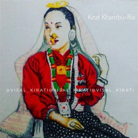 Kirat Rai Women In Traditional Attire Art By Vishal Kirati