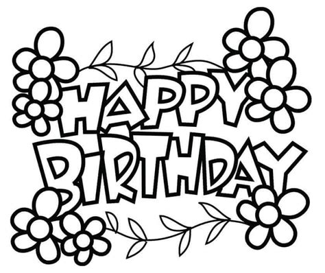 Happy Birthday Coloring Pages Printable Coloring Pages Grab Your