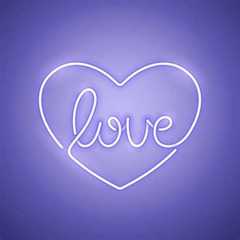 Premium Vector Love Neon Sign Purple