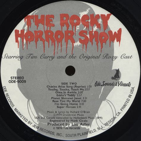 Rockymusic Rocky Horror Show 1974 Roxy Cast Lp Disc Label Side Two