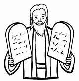 Commandments Moses sketch template