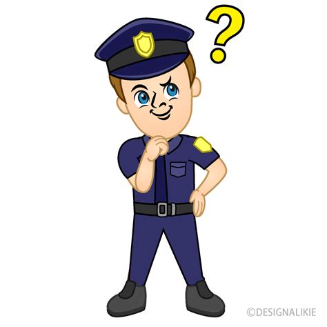 Thinking Policeman Cartoon Free Png Image｜illustoon