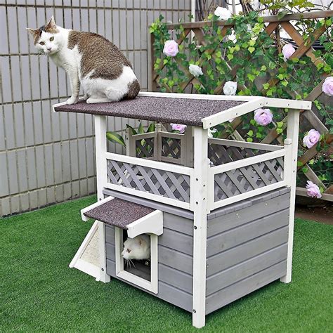 Petsfit 2 Story Outdoor Weatherproof Cat House