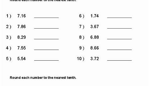 rounding decimals worksheets 5th grade with answers