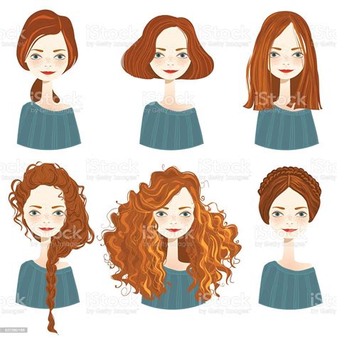 Set Of Stylish Womens Hairstyles Stock Illustration Download Image