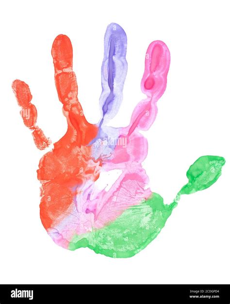 Close Up Of Colored Hand Print Stock Photo Alamy