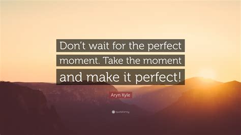 Aryn Kyle Quote Dont Wait For The Perfect Moment Take The Moment