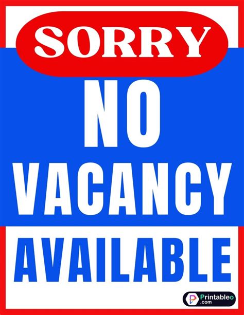 10 No Vacancy Sign Printable Free Pdf Printableocom