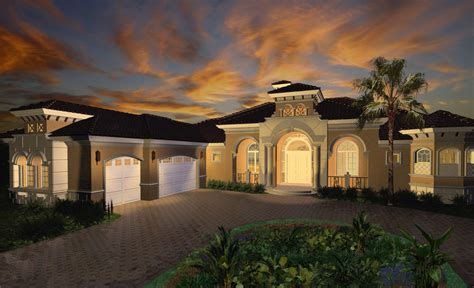 Sprawling One Story Mediterranean House Plan With Cabana 66075we