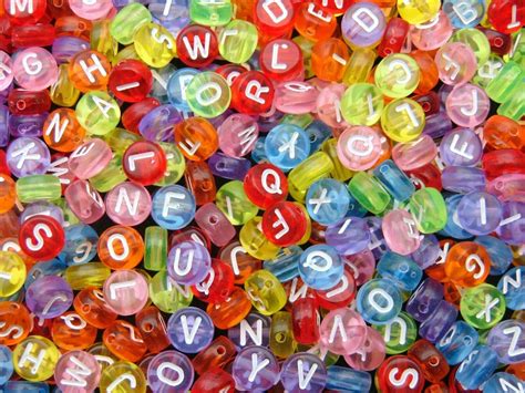 500 Pcs 7mm Random Mixed 7mm Round Alphabet Letter Beads Kids Beading