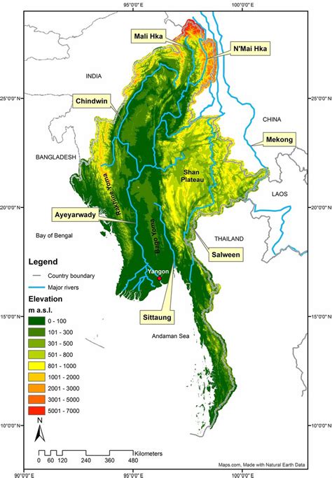 Pilulka Odezva Ruda Myanmar Physical Map Letectv Odklonit Sto