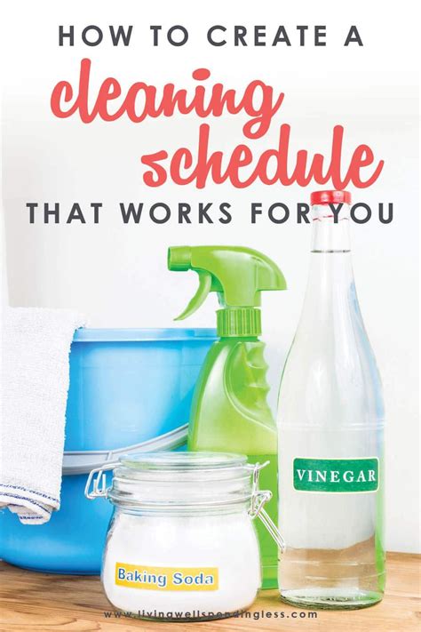 cleaning supplies on a table with the words how to create a cleaning schedule that works for you