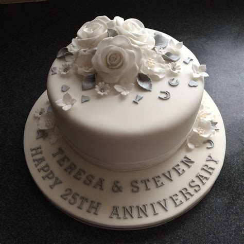 silver wedding anniversary cake wedding anniversary cakes 25th