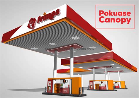 Gas Station Furniture Steel Structure For Petrol Station Canopies