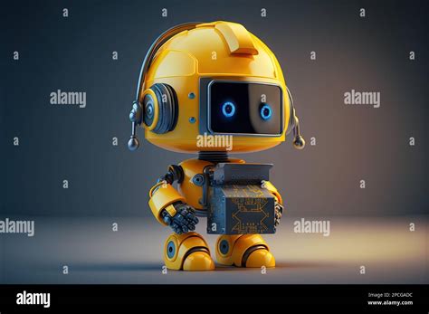 Illustration Of The Cute Little Robot Stock Photo Alamy