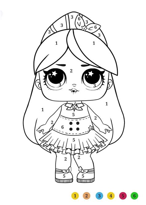 Lol Dolls Color By Number Coloring Page Free Printable Coloring Pages