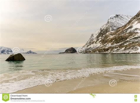 Haukland Beach Lofoten Islands Norway Stock Image Image Of Norway