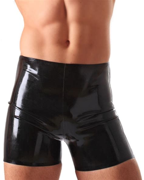 Latex Boxer Shorts Classical Latex Rubber Seamed Shorts Underwear For