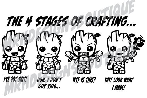 Groot 4 Stages Of Crafting Etsy