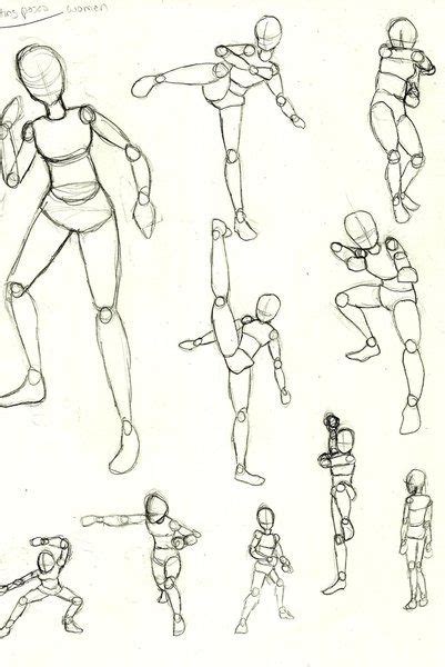 Fighting Poses Women By WickedlethalInc Print Image Figure