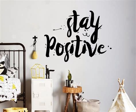 Stay Positive Cutout Wall Decal Custom Vinyl Art Stickers Wall Decals