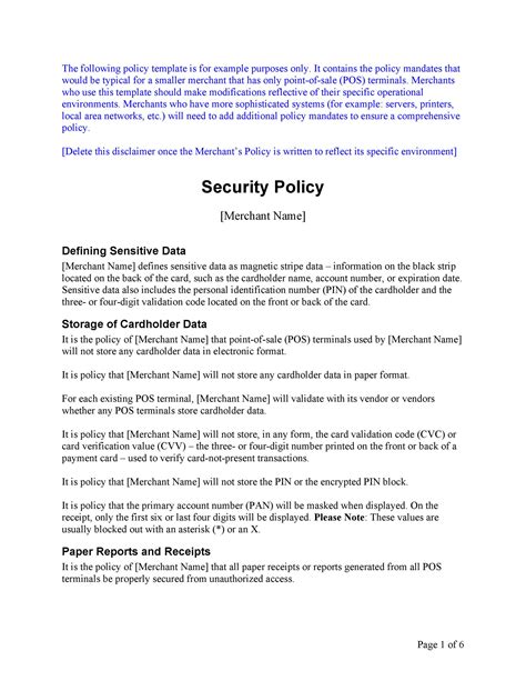 Cyber Security Sop Template