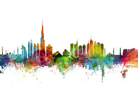 Dubai Skyline Wall Mural And Photo Wallpaper Photowall