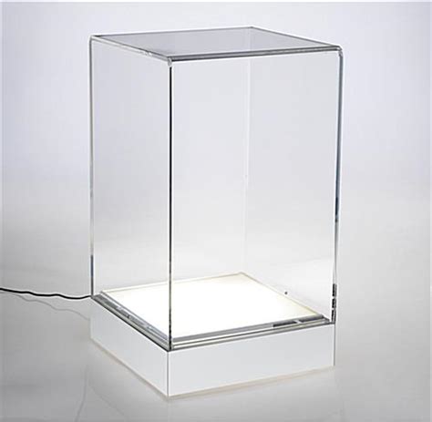 led pedestal display case for counter lift off acrylic top