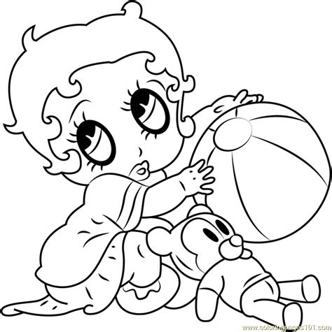 Download or print easily the design of your choice with a single click. Betty Boop with Ball and Bear Coloring Page - Free Betty ...