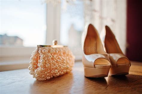 Cream Bridal Shoes Stock Image Image Of White Female 56658255