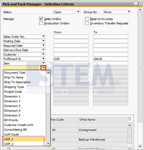 Custom Field Udf As Selection Criteria In Pick And Pack Manager Sap