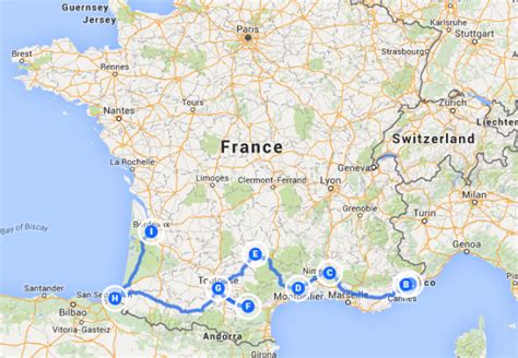 9 Stop Tour Of The South Of France South Of France Map Paris France