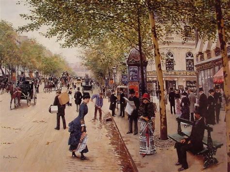 Une Scène De Vie Parisienne Boulevard Des Capucines Vers 1900