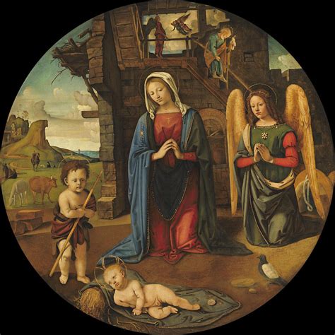 The Nativity With The Infant Saint John 1 Painting By Piero Di Cosimo