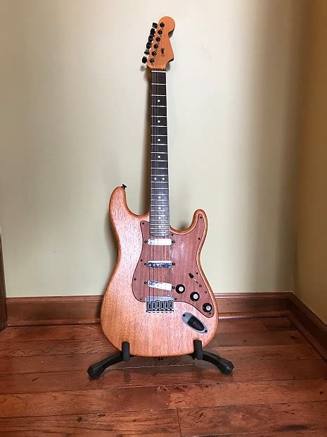 Warmoth Stratocaster Natural Mahogany Roasted Maple Neck Reverb