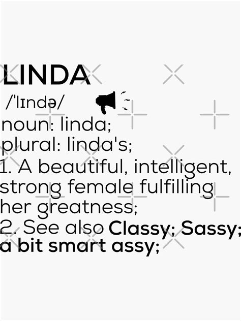 Linda Name Definition Sticker For Sale By Teelogic Redbubble