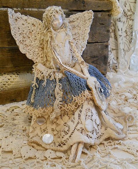 Angel Art Doll Handmade Of Paper Clay Fabric Body Vintage Etsy
