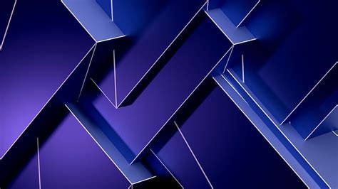 Hd Wallpaper 3d Blue Digital Art Purple Geometry Line Pattern