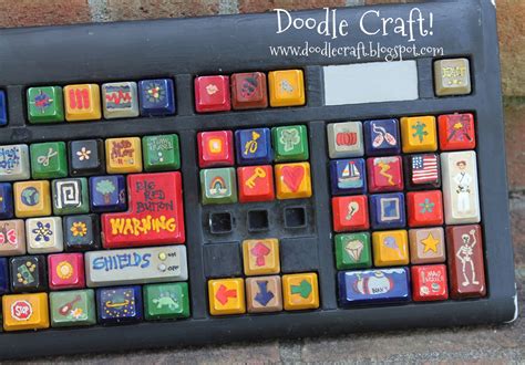 Doodlecraft Upcycled Painted Keyboard Rocket Console