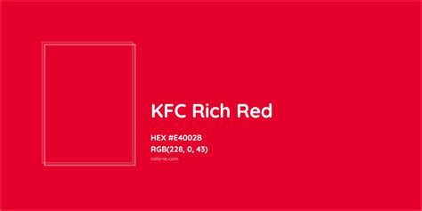 About KFC Rich Red Color Color Codes Similar Colors And Paints