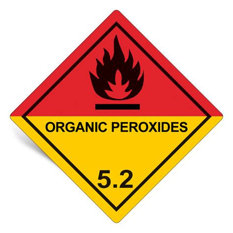 Pieces Hazard Labels Class With Text Organic Peroxide At Lo