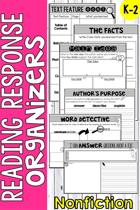 Guided Reading Comprehension Organizers Informational Nonfiction