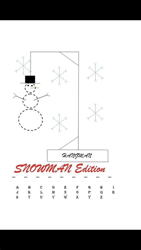 Snowman Hangman Word Game Hangman Words Printable Games Word Games