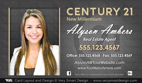 Available in either glossy or matte finish. Custom Century 21 Business Card Templates with New C21 Logo 5D Gold and Dark Gray