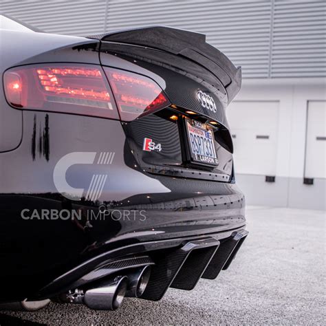 audi s4 a4 s line 2009 2012 b8 carbon fiber diffuser carbon imports