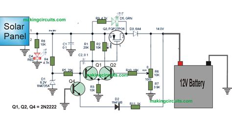 This is the driving circuit of the diy automatic solar charge controller. Solar Charger Controller Circuit using Transistors | Solar charger, Solar, Solar panels