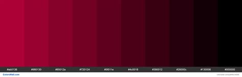 Shades Xkcd Color Rose Red Be013c Hex Colors Palette Colorswall